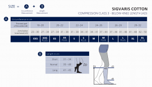 compression stockings size chart